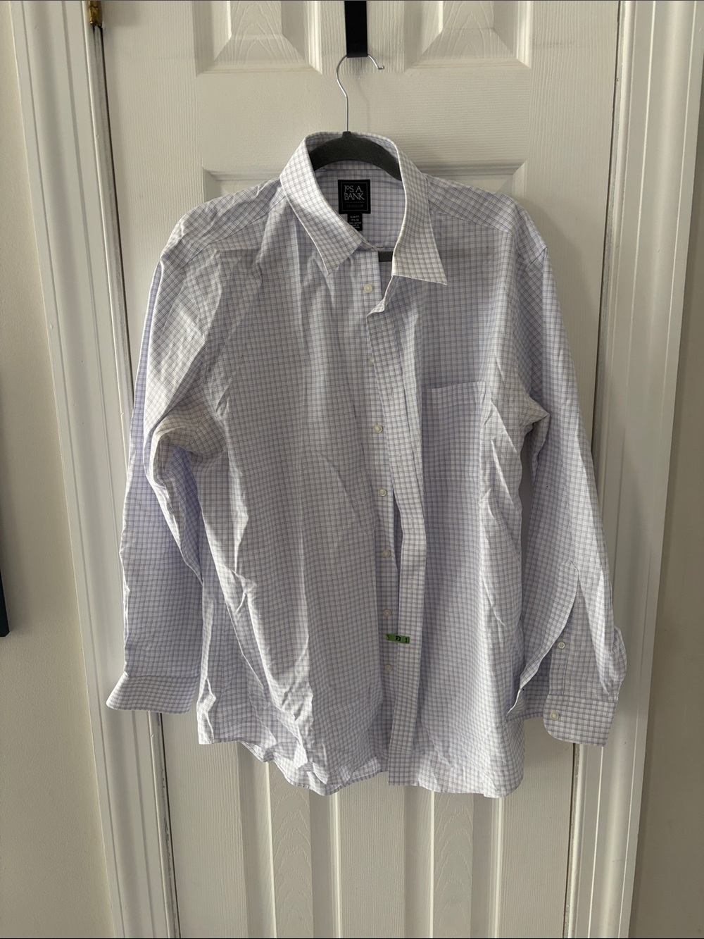 Jos. A. Bank Light Blue and White Check Dress Shirt